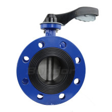 Bundor PN16 Ductile Iron DN50-200 EPDM Seat Double Flanged Butterfly Valve factory price